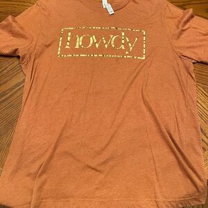 Orange 'Howdy' Graphic T-Shirt